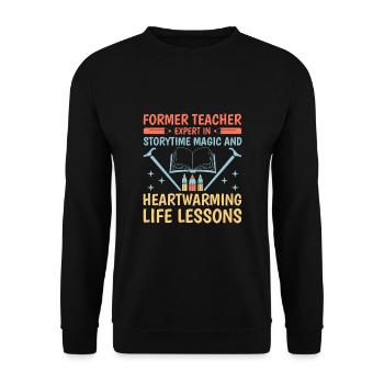 Retired Grandma Pensioner Pension Teacher Teach Re - Unisex Sweatshirt - black - Front - Alina (178cm) & Michal (187cm)