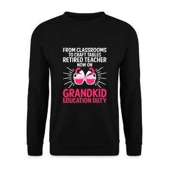Retired Grandma Pensioner Pension Teacher Teach Re - Unisex Sweatshirt - black - Front - Alina (178cm) & Michal (187cm)