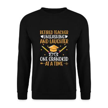 Retired Grandma Pensioner Pension Teacher Teach Re - Unisex Sweatshirt - black - Front - Alina (178cm) & Michal (187cm)