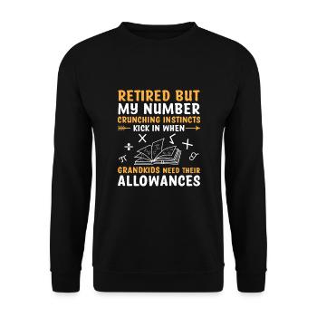 Grand-mère à la retraite Pensioner Comptable Banque - Sweat-shirt Unisexe - noir - Devant - Alina (178cm) & Michal (187cm)