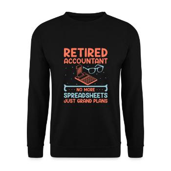 Grand-mère à la retraite Pensioner Comptable Banque - Sweat-shirt Unisexe - noir - Devant - Alina (178cm) & Michal (187cm)