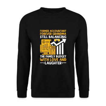 Grand-mère à la retraite Pensioner Comptable Banque - Sweat-shirt Unisexe - noir - Devant - Alina (178cm) & Michal (187cm)
