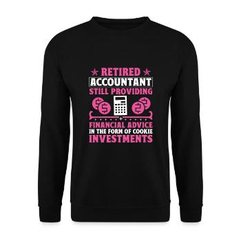 Grand-mère à la retraite Pensioner Comptable Banque - Sweat-shirt Unisexe - noir - Devant - Alina (178cm) & Michal (187cm)