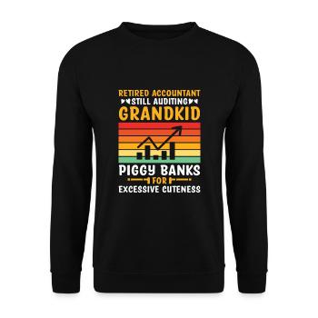 Grand-mère à la retraite Pensioner Comptable Banque - Sweat-shirt Unisexe - noir - Devant - Alina (178cm) & Michal (187cm)