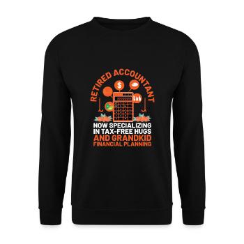 Grand-mère à la retraite Pensioner Comptable Banque - Sweat-shirt Unisexe - noir - Devant - Alina (178cm) & Michal (187cm)