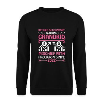 Pensionierte Oma Rentner Rentenbuchhalter Bank - Unisex Pullover - Schwarz - Vorne - Alina (178cm) & Michal (187cm)