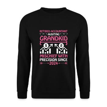 Pensionierte Oma Rentner Rentenbuchhalter Bank - Unisex Pullover - Schwarz - Vorne - Alina (178cm) & Michal (187cm)