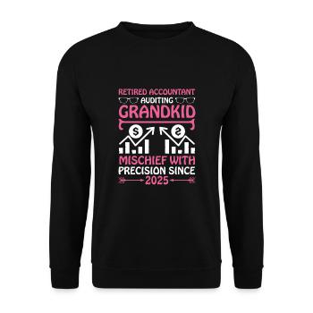 Grand-mère à la retraite Pensioner Comptable Banque - Sweat-shirt Unisexe - noir - Devant - Alina (178cm) & Michal (187cm)
