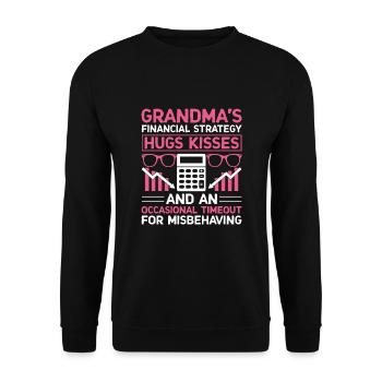 Grand-mère à la retraite Pensioner Comptable Banque - Sweat-shirt Unisexe - noir - Devant - Alina (178cm) & Michal (187cm)