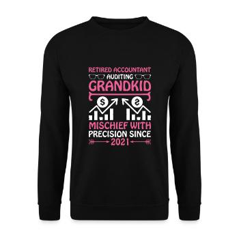 Grand-mère à la retraite Pensioner Comptable Banque - Sweat-shirt Unisexe - noir - Devant - Alina (178cm) & Michal (187cm)