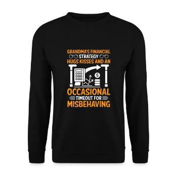 Grand-mère à la retraite Pensioner Comptable Banque - Sweat-shirt Unisexe - noir - Devant - Alina (178cm) & Michal (187cm)
