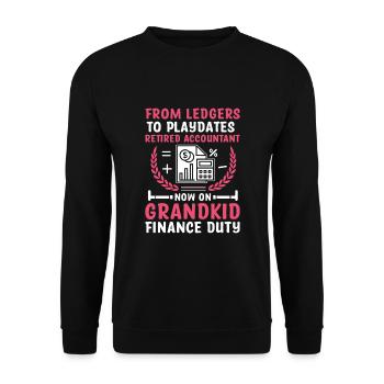 Grand-mère à la retraite Pensioner Comptable Banque - Sweat-shirt Unisexe - noir - Devant - Alina (178cm) & Michal (187cm)