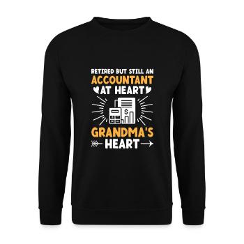 Grand-mère à la retraite Pensioner Comptable Banque - Sweat-shirt Unisexe - noir - Devant - Alina (178cm) & Michal (187cm)