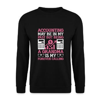 Pensionierte Oma Rentner Rentenbuchhalter Bank - Unisex Pullover - Schwarz - Vorne - Alina (178cm) & Michal (187cm)