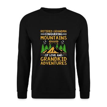 Randonnée Grand-mère retraitée Retraitée Pension Hiker Tre - Sweat-shirt Unisexe - noir - Devant - Alina (178cm) & Michal (187cm)