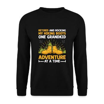 Hiking Retired Grandma Pensioner Pension Hiker Tre - Unisex Sweatshirt - black - Front - Alina (178cm) & Michal (187cm)