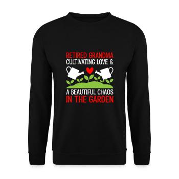 Jardinier Grand-mère à la retraite Retraité Jardinier Garde - Sweat-shirt Unisexe - noir - Devant - Alina (178cm) & Michal (187cm)