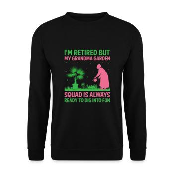 Jardinier Grand-mère à la retraite Retraité Jardinier Garde - Sweat-shirt Unisexe - noir - Devant - Alina (178cm) & Michal (187cm)