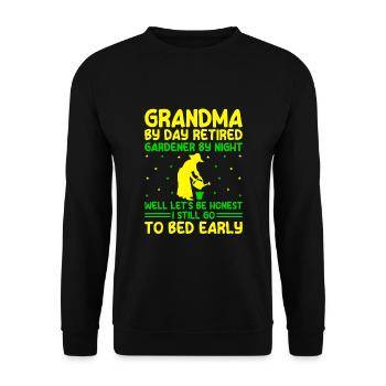 Jardinier Grand-mère à la retraite Retraité Jardinier Garde - Sweat-shirt Unisexe - noir - Devant - Alina (178cm) & Michal (187cm)