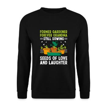 Jardinier Grand-mère à la retraite Retraité Jardinier Garde - Sweat-shirt Unisexe - noir - Devant - Alina (178cm) & Michal (187cm)