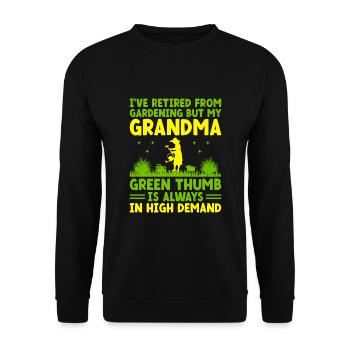 Jardinier Grand-mère à la retraite Retraité Jardinier Garde - Sweat-shirt Unisexe - noir - Devant - Alina (178cm) & Michal (187cm)