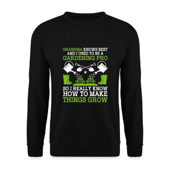 Jardinier Grand-mère à la retraite Retraité Jardinier Garde - Sweat-shirt Unisexe - noir - Devant - Alina (178cm) & Michal (187cm)