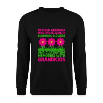 Jardinier Grand-mère à la retraite Retraité Jardinier Garde - Sweat-shirt Unisexe - noir - Devant - Alina (178cm) & Michal (187cm)