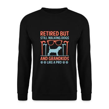 Hundeliebhaber Rentner Oma Rentner Hundebesitzer Hund - Unisex Pullover - Schwarz - Vorne - Alina (178cm) & Michal (187cm)
