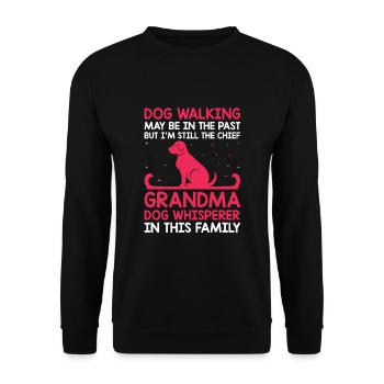 Hundeliebhaber Rentner Oma Rentner Hundebesitzer Hund - Unisex Pullover - Schwarz - Vorne - Alina (178cm) & Michal (187cm)