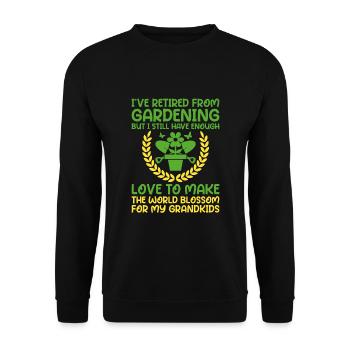 Jardinier Grand-mère à la retraite Retraité Jardinier Garde - Sweat-shirt Unisexe - noir - Devant - Alina (178cm) & Michal (187cm)
