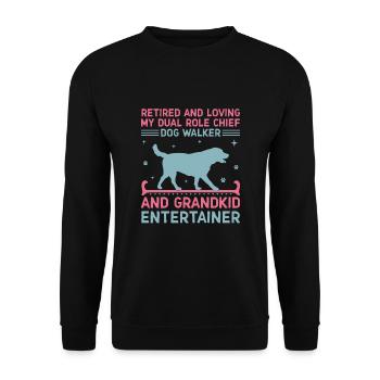 Hundeliebhaber Rentner Oma Rentner Hundebesitzer Hund - Unisex Pullover - Schwarz - Vorne - Alina (178cm) & Michal (187cm)