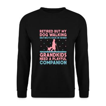 Hundeliebhaber Rentner Oma Rentner Hundebesitzer Hund - Unisex Pullover - Schwarz - Vorne - Alina (178cm) & Michal (187cm)