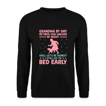 Hundeliebhaber Rentner Oma Rentner Hundebesitzer Hund - Unisex Pullover - Schwarz - Vorne - Alina (178cm) & Michal (187cm)