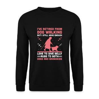 Hundeliebhaber Rentner Oma Rentner Hundebesitzer Hund - Unisex Pullover - Schwarz - Vorne - Alina (178cm) & Michal (187cm)
