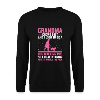 Hundeliebhaber Rentner Oma Rentner Hundebesitzer Hund - Unisex Pullover - Schwarz - Vorne - Alina (178cm) & Michal (187cm)
