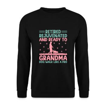 Hundeliebhaber Rentner Oma Rentner Hundebesitzer Hund - Unisex Pullover - Schwarz - Vorne - Alina (178cm) & Michal (187cm)