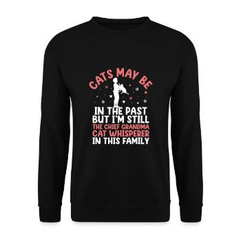 Amoureux des chats Grand-mère retraitée Retraité Propriétaire de chat Chat - Sweat-shirt Unisexe - noir - Devant - Alina (178cm) & Michal (187cm)