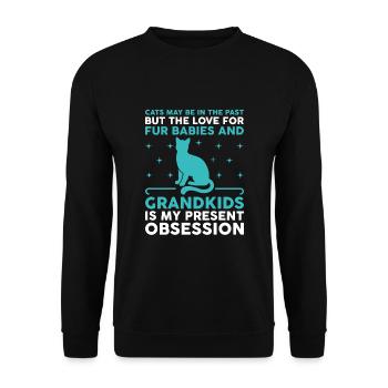 Amoureux des chats Grand-mère retraitée Retraité Propriétaire de chat Chat - Sweat-shirt Unisexe - noir - Devant - Alina (178cm) & Michal (187cm)