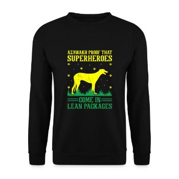 Azawakh Hundebesitzer Arabischer Windhund Tuareg Sloughi - Unisex Pullover - Schwarz - Vorne - Alina (178cm) & Michal (187cm)