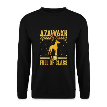 Azawakh Hundebesitzer Arabischer Windhund Tuareg Sloughi - Unisex Pullover - Schwarz - Vorne - Alina (178cm) & Michal (187cm)