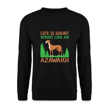 Azawakh Hundebesitzer Arabischer Windhund Tuareg Sloughi - Unisex Pullover - Schwarz - Vorne - Alina (178cm) & Michal (187cm)