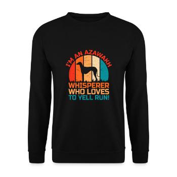 Azawakh Hundebesitzer Arabischer Windhund Tuareg Sloughi - Unisex Pullover - Schwarz - Vorne - Alina (178cm) & Michal (187cm)