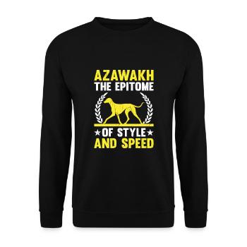 Azawakh Hundebesitzer Arabischer Windhund Tuareg Sloughi - Unisex Pullover - Schwarz - Vorne - Alina (178cm) & Michal (187cm)