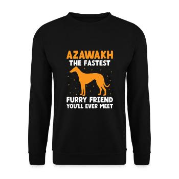 Azawakh Hundebesitzer Arabischer Windhund Tuareg Sloughi - Unisex Pullover - Schwarz - Vorne - Alina (178cm) & Michal (187cm)