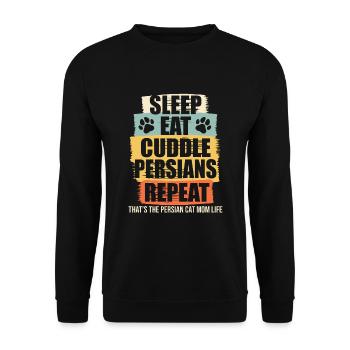 Chat persan Chat Amoureux Propriétaire de chat Persan Longhair C - Sweat-shirt Unisexe - noir - Devant - Alina (178cm) & Michal (187cm)
