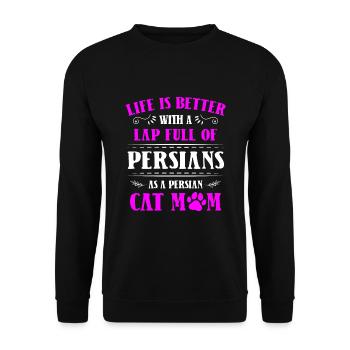 Chat persan Chat Amoureux Propriétaire de chat Persan Longhair C - Sweat-shirt Unisexe - noir - Devant - Alina (178cm) & Michal (187cm)