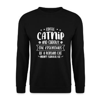 Chat persan Chat Amoureux Propriétaire de chat Persan Longhair C - Sweat-shirt Unisexe - noir - Devant - Alina (178cm) & Michal (187cm)