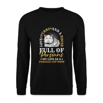 Chat persan Chat Amoureux Propriétaire de chat Persan Longhair C - Sweat-shirt Unisexe - noir - Devant - Alina (178cm) & Michal (187cm)