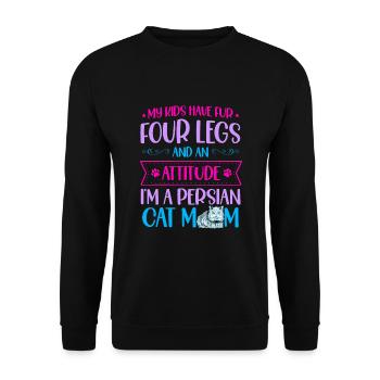 Chat persan Chat Amoureux Propriétaire de chat Persan Longhair C - Sweat-shirt Unisexe - noir - Devant - Alina (178cm) & Michal (187cm)