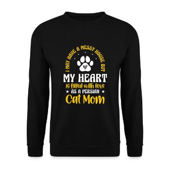 Chat persan Chat Amoureux Propriétaire de chat Persan Longhair C - Sweat-shirt Unisexe - noir - Devant - Alina (178cm) & Michal (187cm)